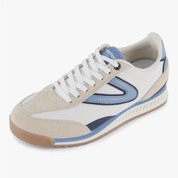 Tretorn Rawlins Elite White and Blue Athletic Shoes Sneakers Suede Leather - 9 - Picture 1 of 7